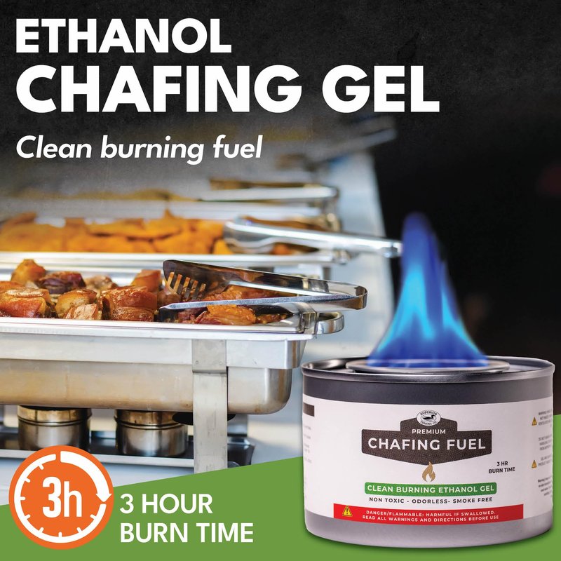 Superior Trading Co. Chafing Fuel Cans, Up to 6 Hour Food Burners for Parties, Smokeless, Resealable, Indoor Outdoor Catering & Food Service, 24 Pack
