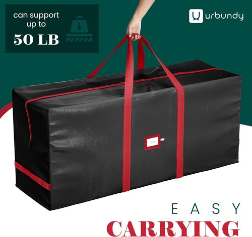 Heavy Duty Christmas Tree Storage Bag - 9 Ft Black Xmas Tree Bag for Year-Round Protection
