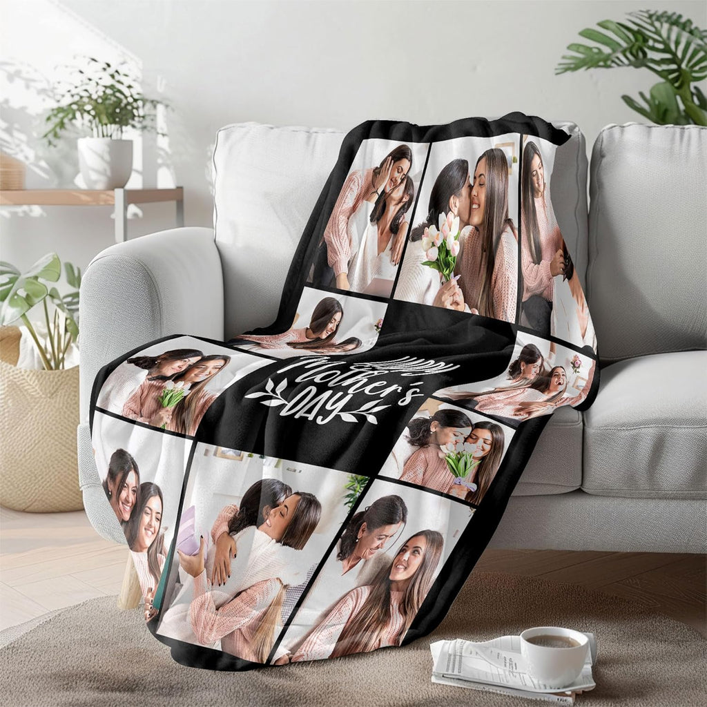 Regine Switzerland Custom Photo Blanket - Personalized Mother's Day Gift for Mom | Ships Next Day