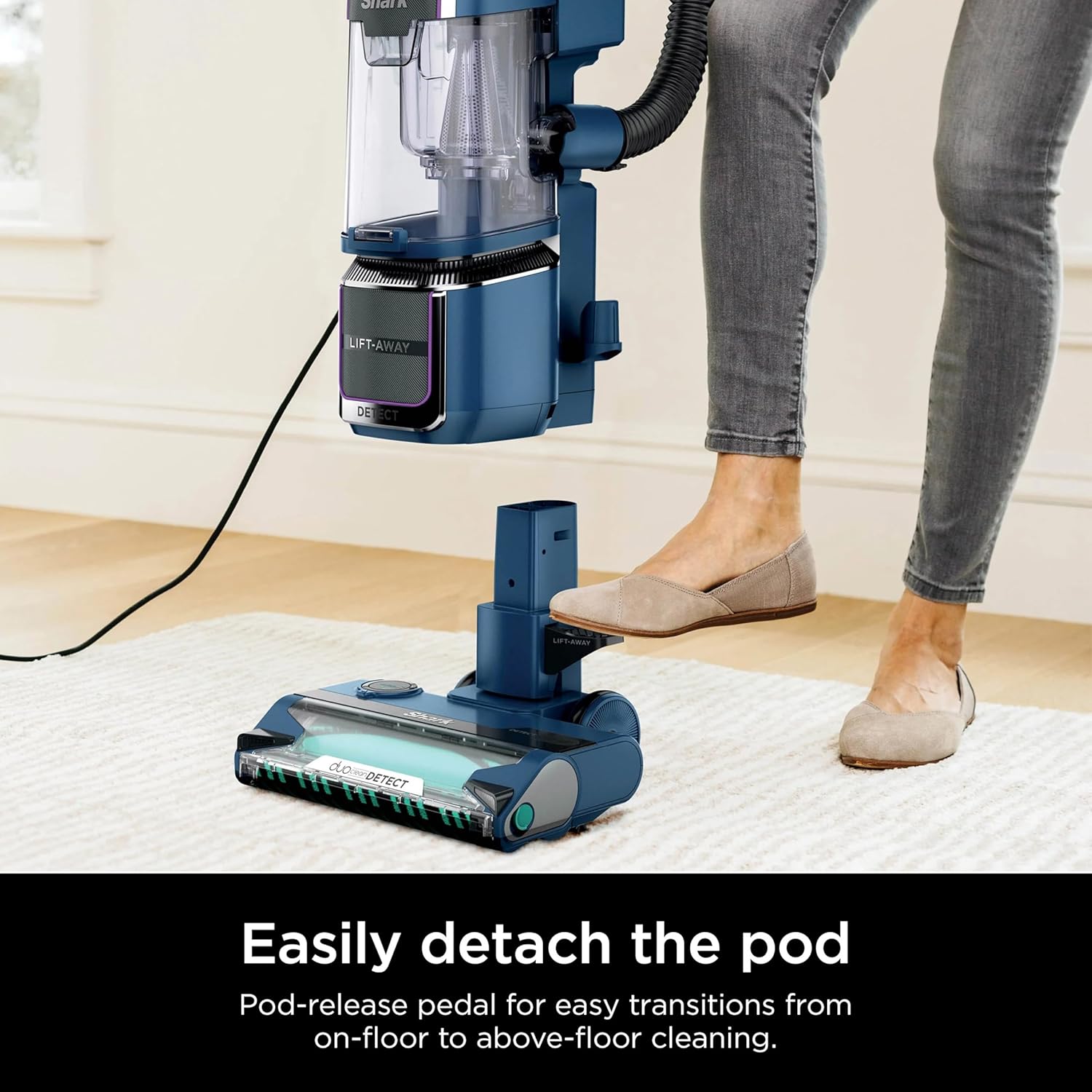 Shark Detect Performance Lift-Away Vacuum - DuoClean, Odor Neutralizer, LED Headlights | 3 Tools Included