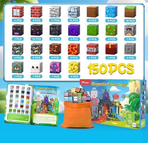 Magnetic Building Blocks by 150PCS | STEM Stacking Game for Kids Age 3-12 | Fun Birthday Gift