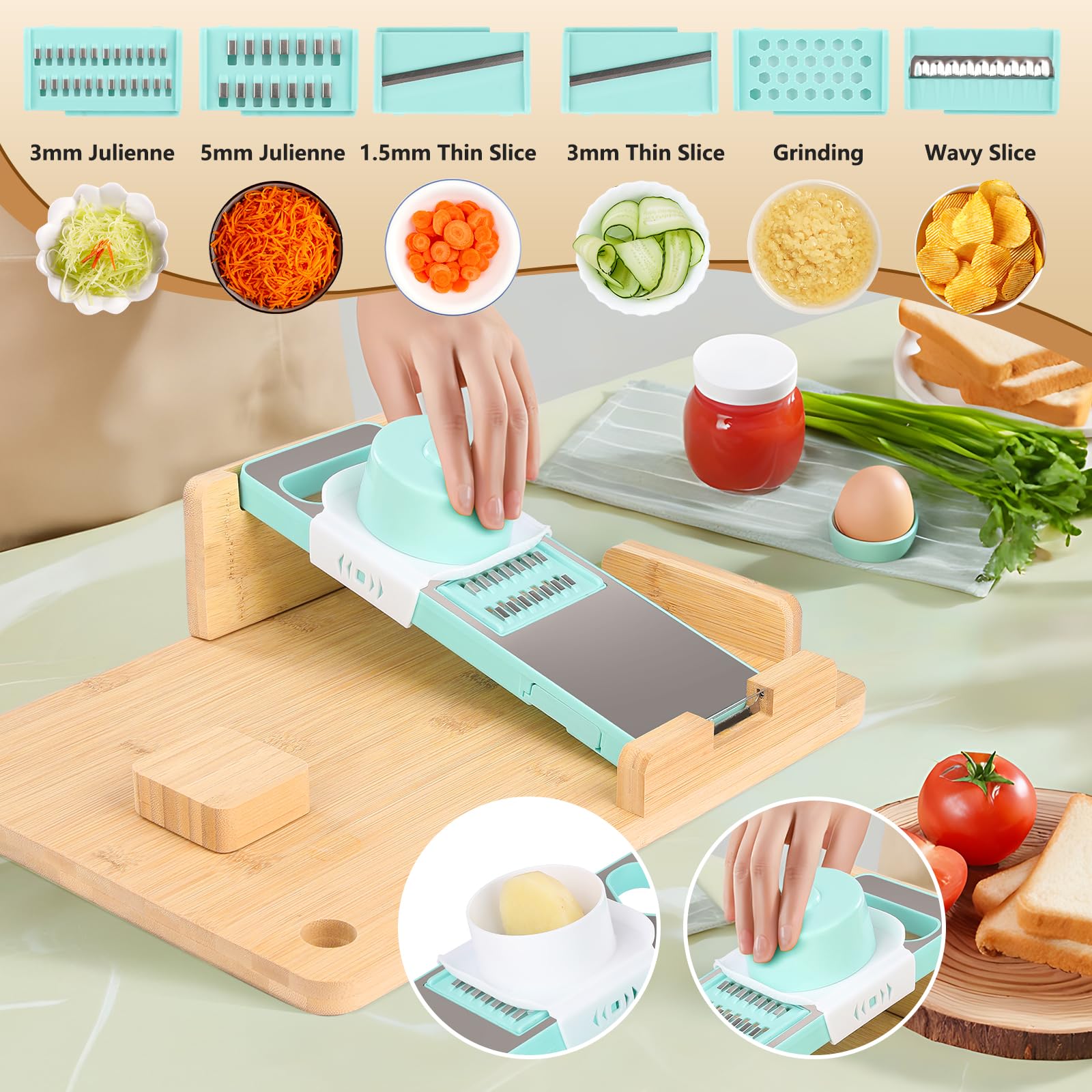 Easy-to-Use Adaptive One Handed Cutting Board,Handicap Kitchen Tools with Bread Stops & Steel Spikes,Easy to Clean-for Amputees,Stroke Victims,Elderly