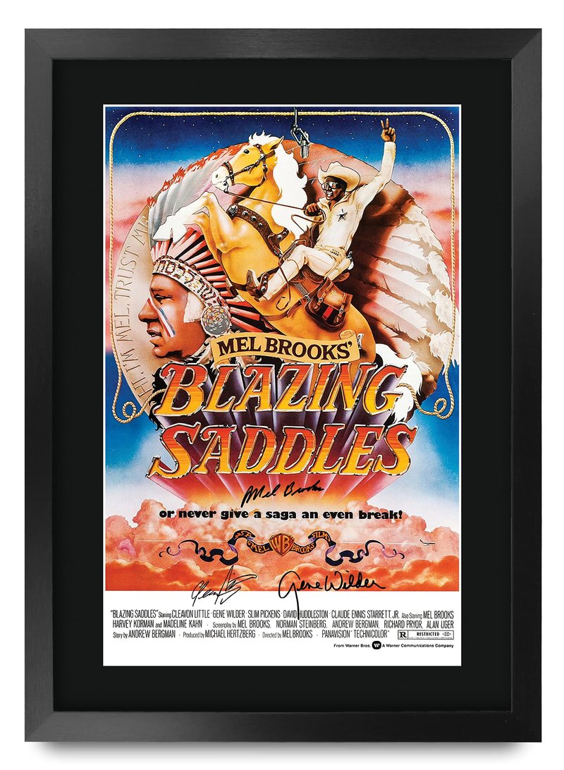 HWC Trading Blazing Saddles Gifts Printed Signed Autograph Picture for Movie Memorabilia Fans - 16" x 12" Framed