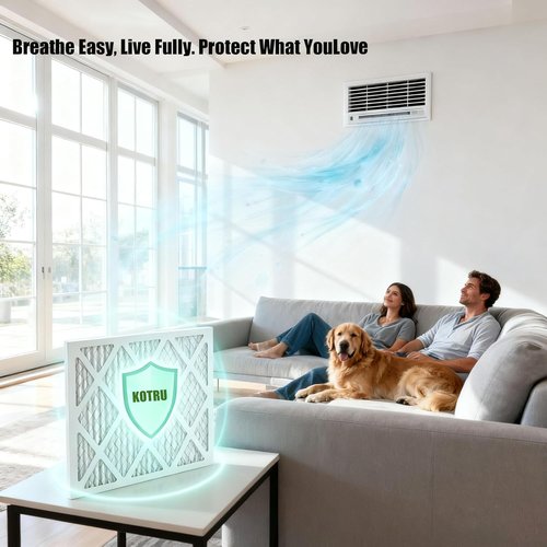 MERV 13 14x14x1 Air Filter by [Brand Name] - 4-Pack Electrostatic Pleated HVAC Filters | Captures Dust, Pollen & Pet Dander