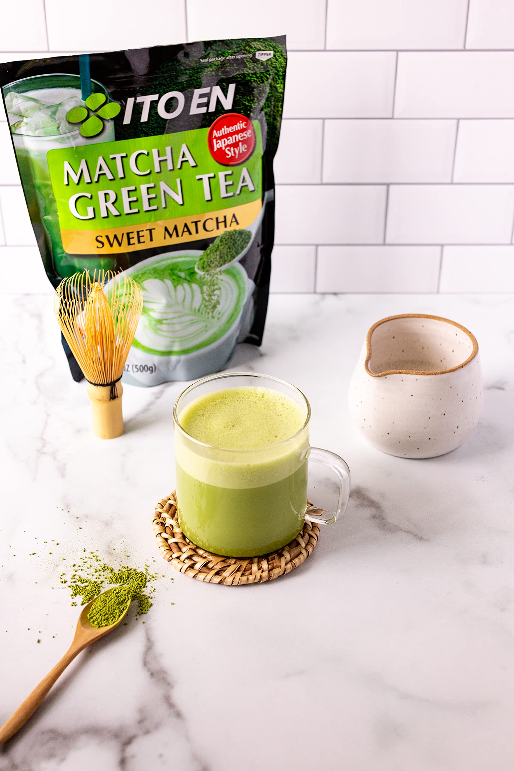 Ito En Matcha Green Tea, Sweet Powder, 17.5 Ounce (Pack of 1), Sweetened Green Tea Powder