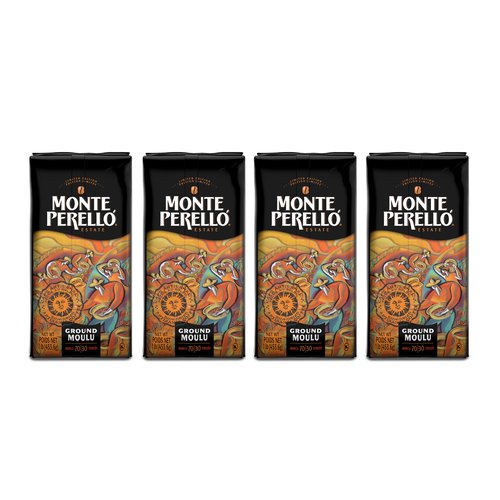 Monte Perelló, 16 oz Bag, Ground Coffee, Medium Roast - Product from the Dominican Republic (Pack of 4)
