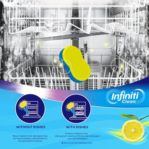 Dishwasher Cleaner Tablets by EcoClean - Natural Deodorizer & Limescale Remover - Septic Safe, 24 Pack