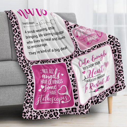 Guqklout Nurse Gifts for Women, Nurse Week Gifts, Xmas Nurses Practitioner Gift for Woman, Labor and Delivery Nurses Appreciation Gift, Nursing Student Present Blanket 60" x 50"