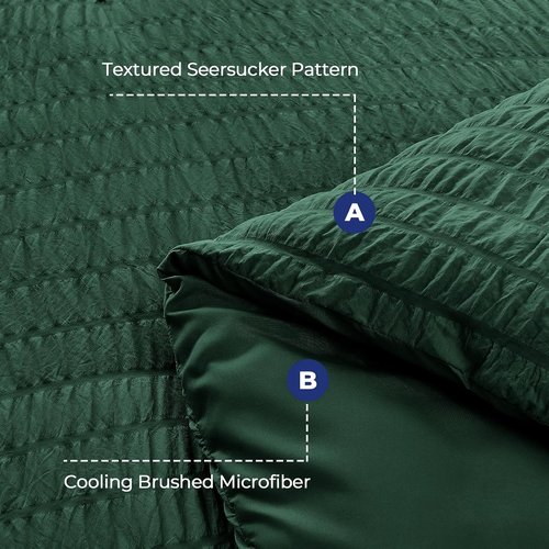 HYMOKEGE Emerald Green Queen Comforter Set - 7-Piece All-Season Luxury Bedding Set with Sheets & Pillowcases