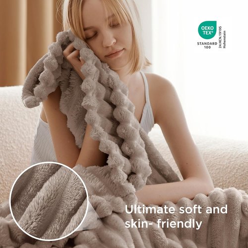 Bedsure GentleSoft Light Brown Fleece Blanket - Cozy 60x80 Inch Throw for Couch and Home Decor
