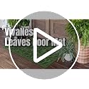 Leaf Print Indoor Outdoor Door Mat - Non-Slip Rubber Backing, 17x30 Inch