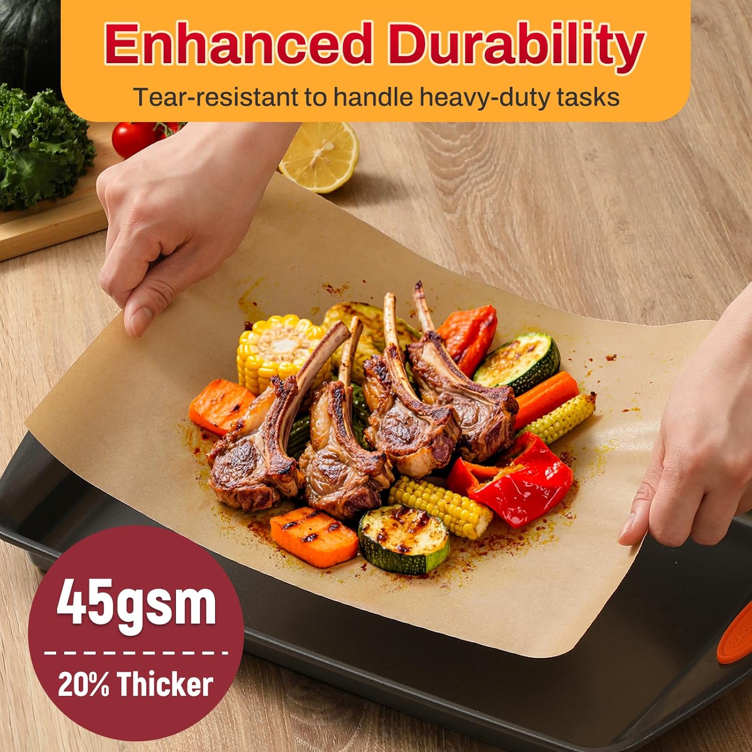 Unbleached Parchment Paper Sheets by [Brand Name] - 200 Pcs, 12x16 Inch, Non-Stick for Baking & Cooking