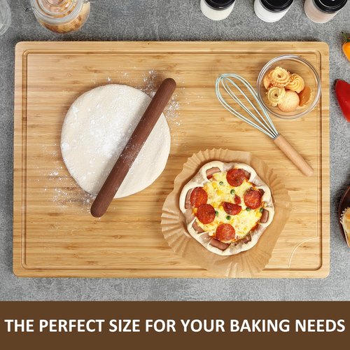 GAOMON 24 x 18 In Extra Large Bamboo Wood Cutting Board, Large Kitchen Chopping Board with Juice Groove, Cheese Charcuterie Board, Butcher Block, Charcuterie Board, 100% Organic Bamboo