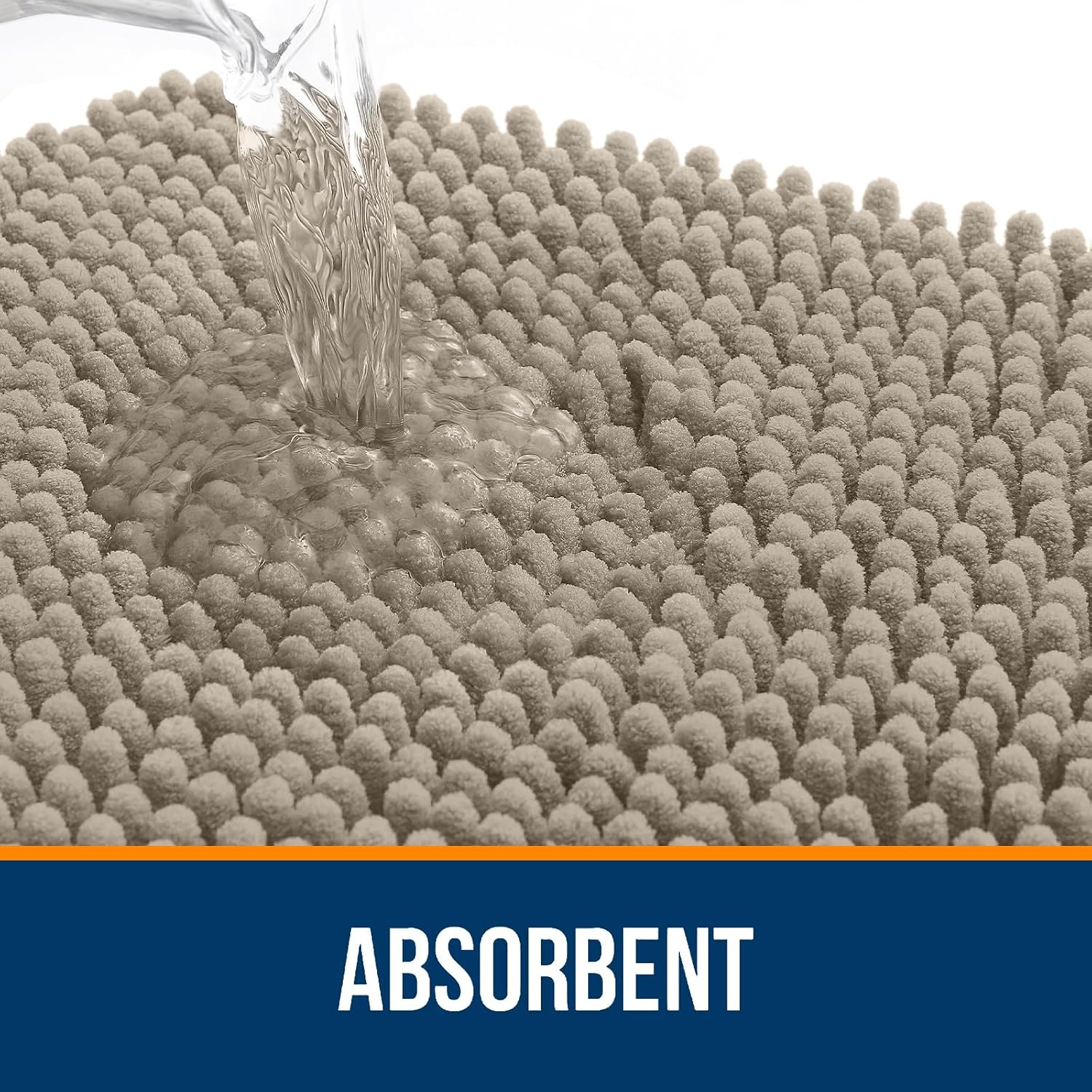OLANLY Bathroom Rugs - Extra Soft Absorbent Chenille Mats | Quick Dry, Machine Washable, 36x24, Warm Taupe