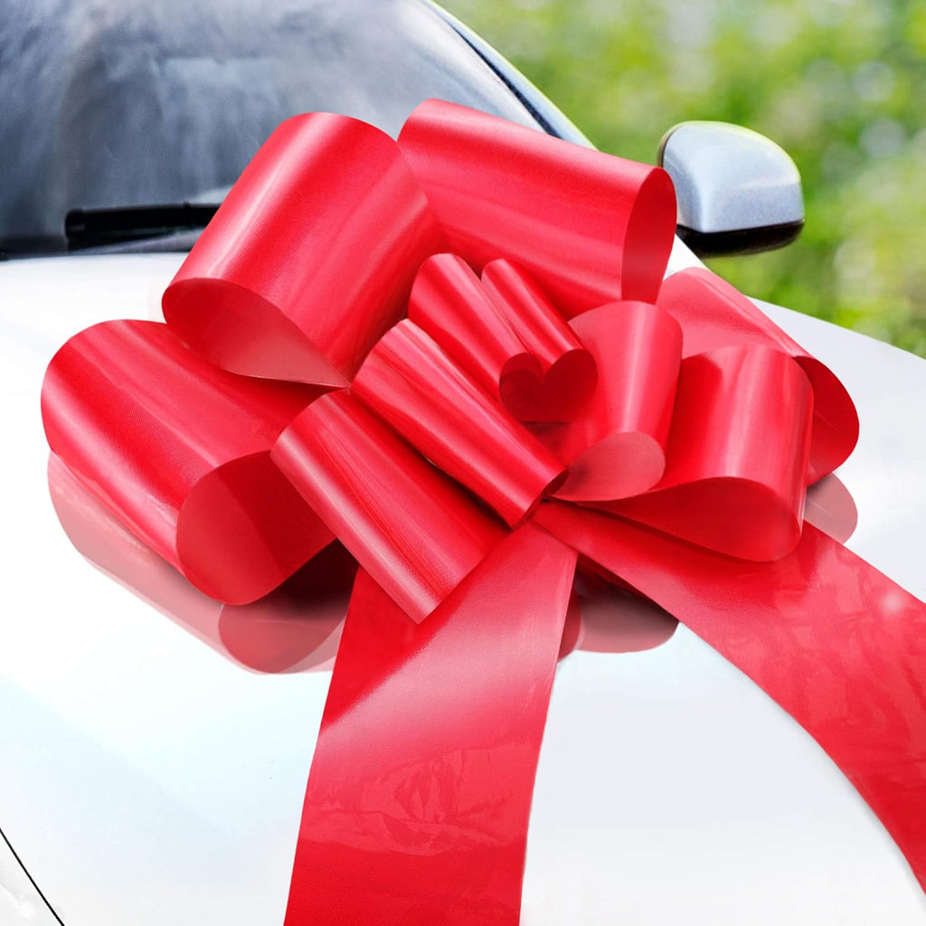 Zoe Deco - Giant Red Car Bow - 23 Inch | Perfect for Birthdays, Christmas, Weddings & Surprises