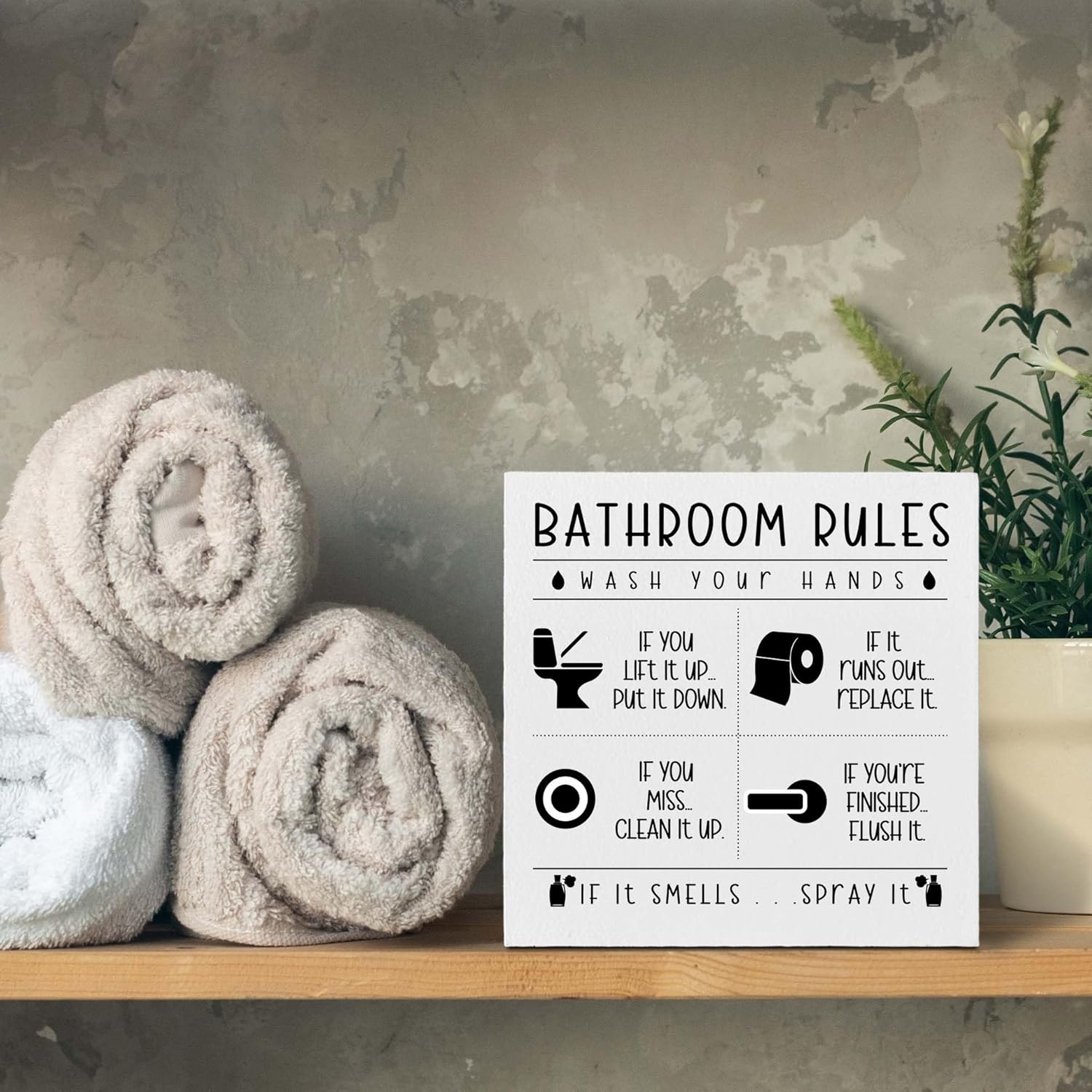 Regine Switzerland Funny Bathroom Sign - Rustic Wooden Decor for Restroom | Perfect Gift for Holidays