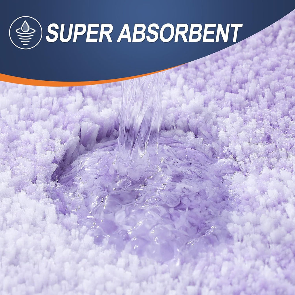 OLANLY Large Bathroom Rug Mat - Extra Soft Microfiber, Quick Dry & Washable - 44x32, Light Purple