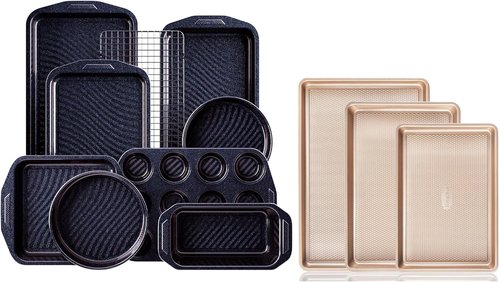 HONGBAKE Baking Sheets & Pans Set - 3 Baking Sheets + 9 Versatile Baking Pans for All Your Needs