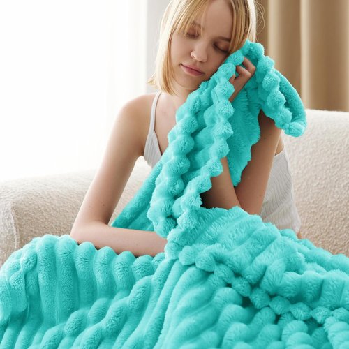 Bedsure GentleSoft Twin XL Blanket - Cozy Blue Fleece Throw for Women | Perfect Birthday Gift, 66x90 Inches