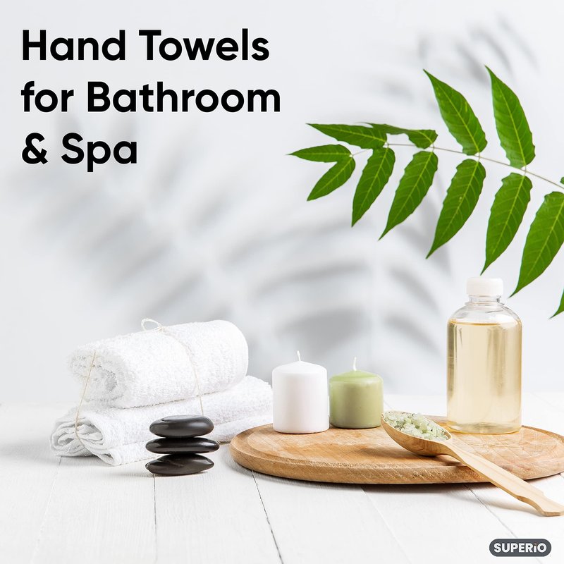 Superio Terry Cloth Rags White Washcloths 100% Cotton 12" Cleaning Cloths, Kitchen Towels, Facial Washcloth, Spa Cloths, Hand Towel, Small Lint Free Rags for Multi-Purposes (36 Pack)