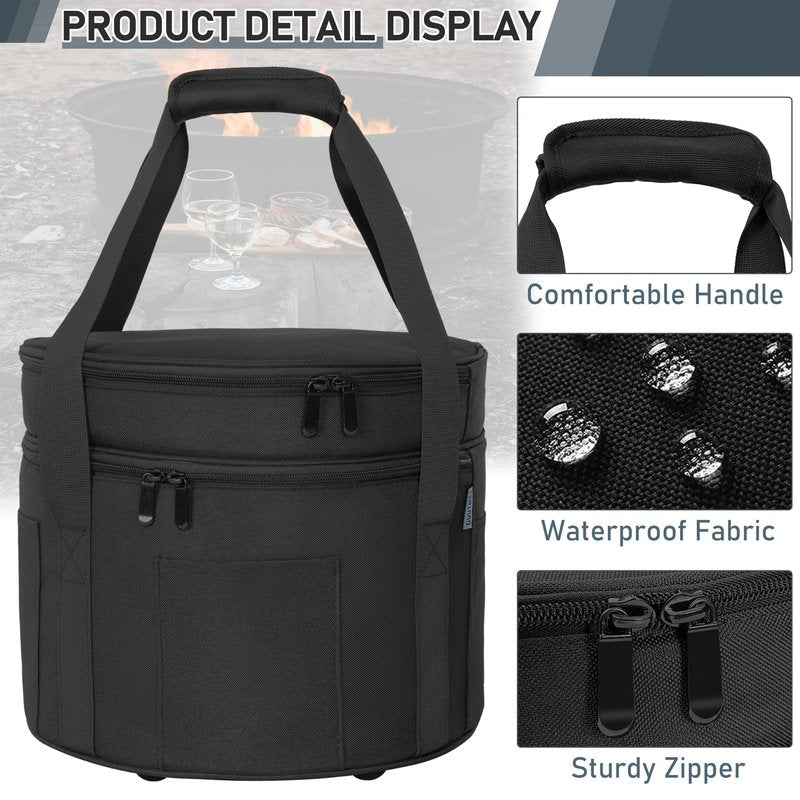 OUUTMEE Dutch Oven Bag for 8 Inch Dutch Oven, 2-Layer Oven Travel Bag
