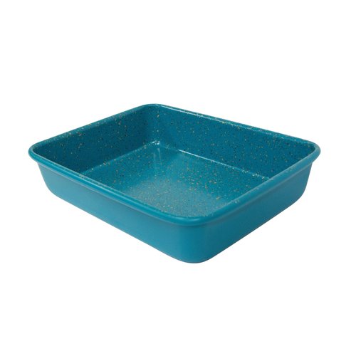 casaWare 8 x 6 x 1.75-Inch Toaster Oven Ultimate Series Commercial Weight Ceramic Non-Stick Coating Pan (Blue Granite)