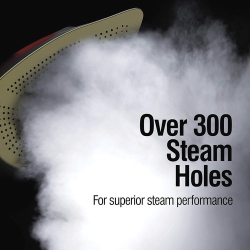 CHI Steam Iron - Powerful 1700 Watts with 300+ Holes, Titanium Infused Soleplate - XL 10’ Cord, Silver