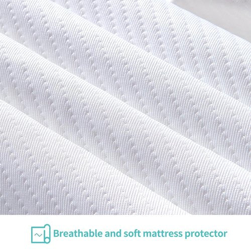 Crib Mattress Protector Sheets Fitted Waterproof Crib Mattress Pad Cover, Noiseless & Machine Wash 100% Absorbent Crib/Toddler Mattress Protector Sheet Quilted, White, 52" x 28" x 8.6"