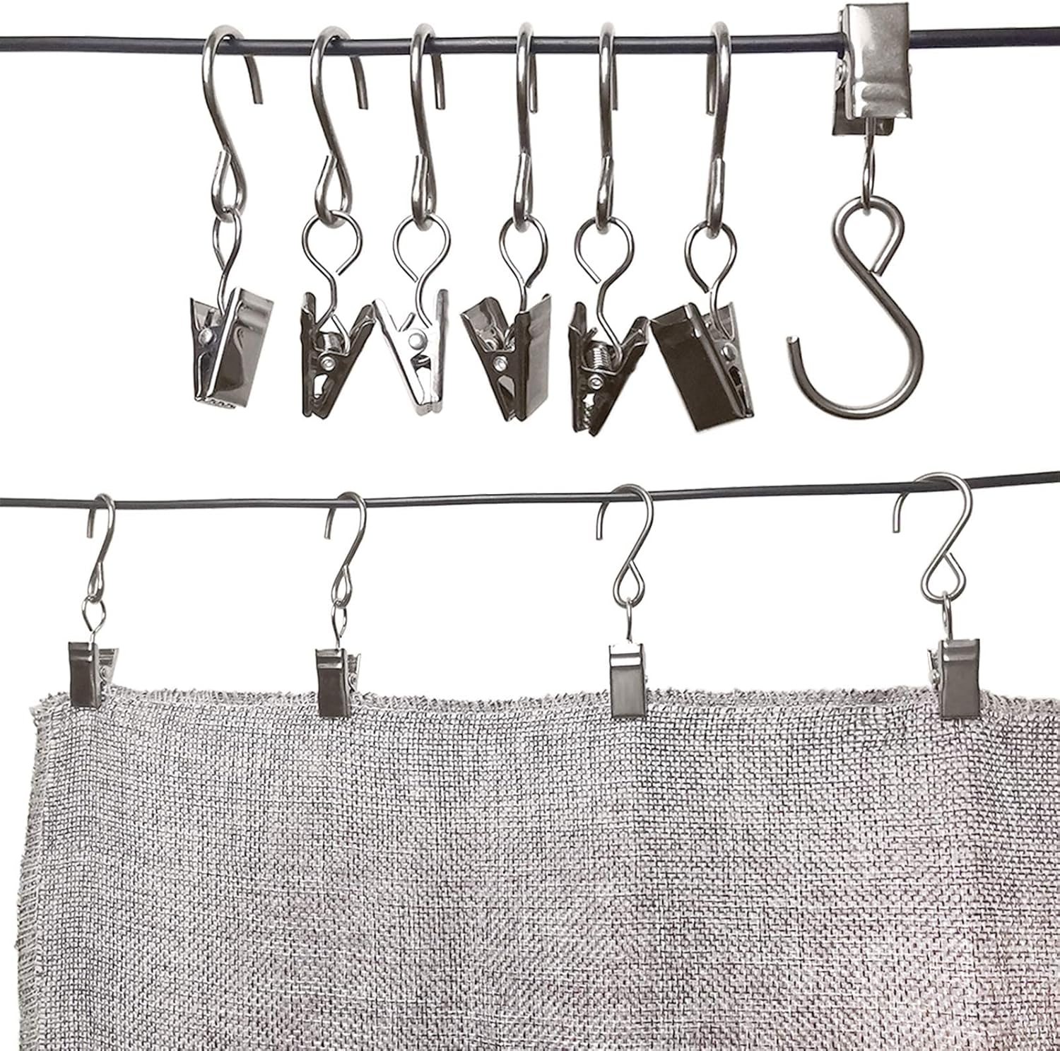 Stainless Steel S Hooks by [Brand Name] - 50 Pack Hanging Clips for Party Lights & Crafts | 2.4 Inch Long, Silver