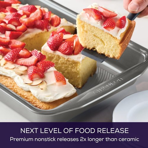 Circulon Nonstick Bakeware - 9 Inch x 13 Inch Rectangle Cake Pan | Durable Gray Finish