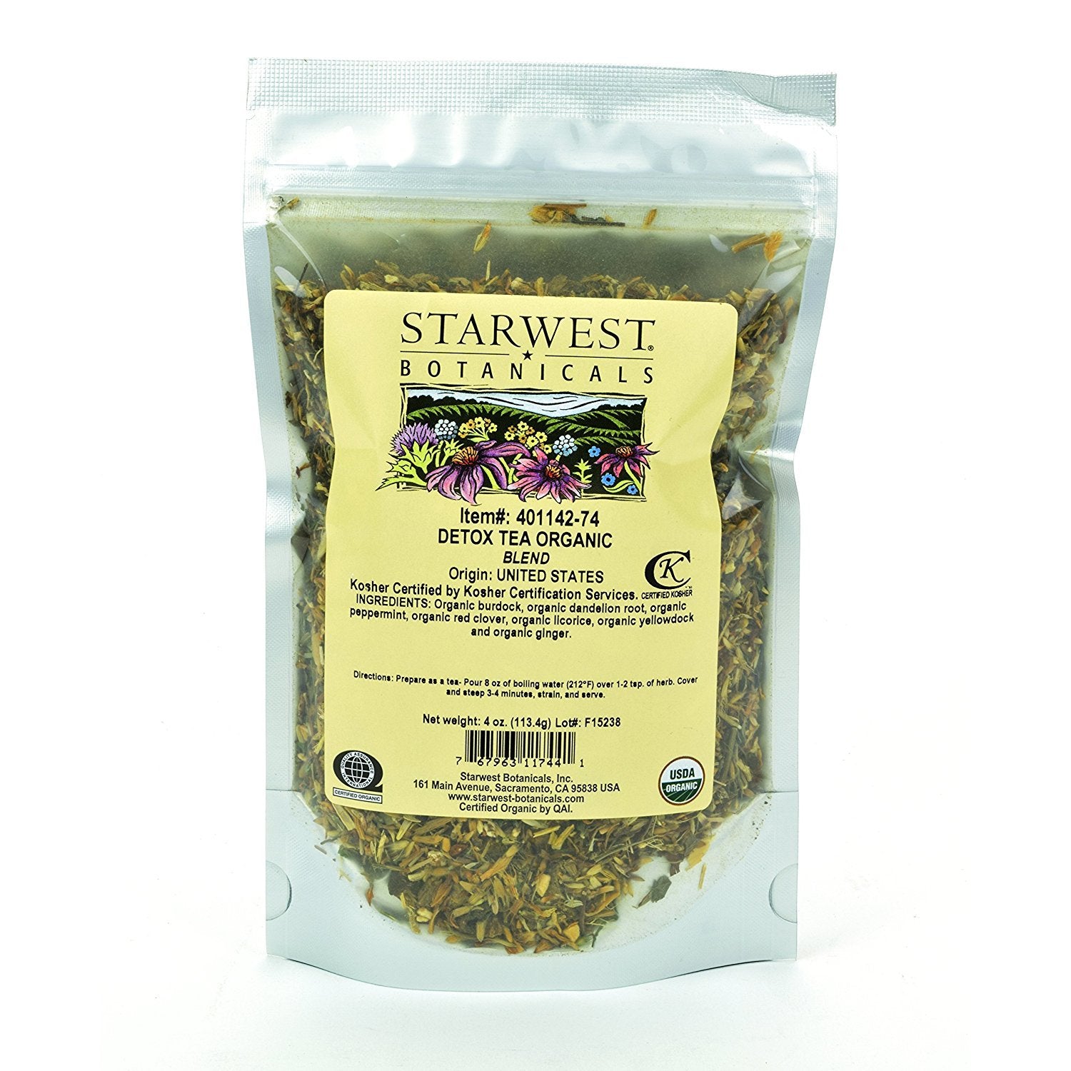 Starwest Botanicals Organic Detox Tea, 4 Ounces