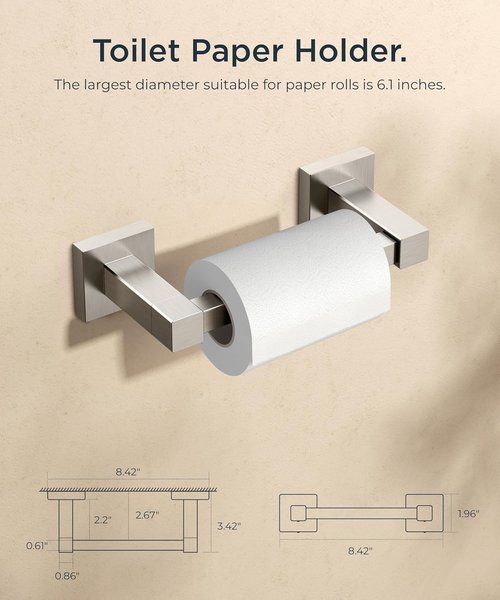 FORIOUS Toilet Paper Holder - Rustproof Stainless Steel Double Post Pivoting Design | 2 Pack