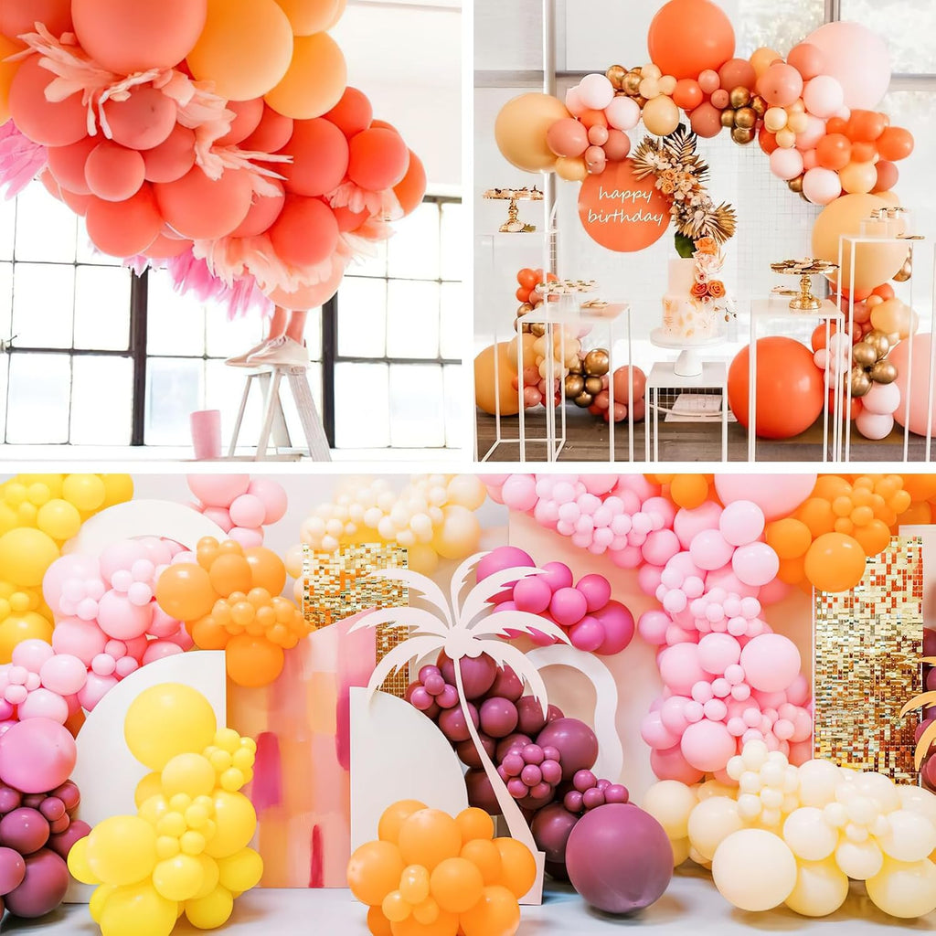 PartyWoo Yellow Balloon Garland - 100 Pcs Assorted Orange & Yellow Balloons | Perfect for Birthday & Party Decor