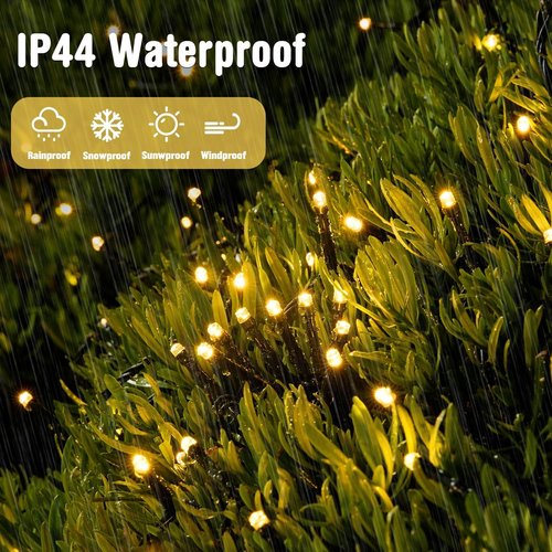 JMEXSUSS 66ft 200 LED Christmas Lights - Warm White Twinkle String Lights for Indoor/Outdoor Decor