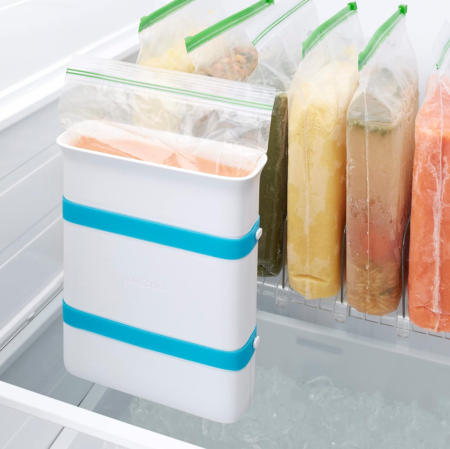 YouCopia FreezeUp Freezer Food Block Maker - 6 Cup Meal Prep Container for Soups & Leftovers