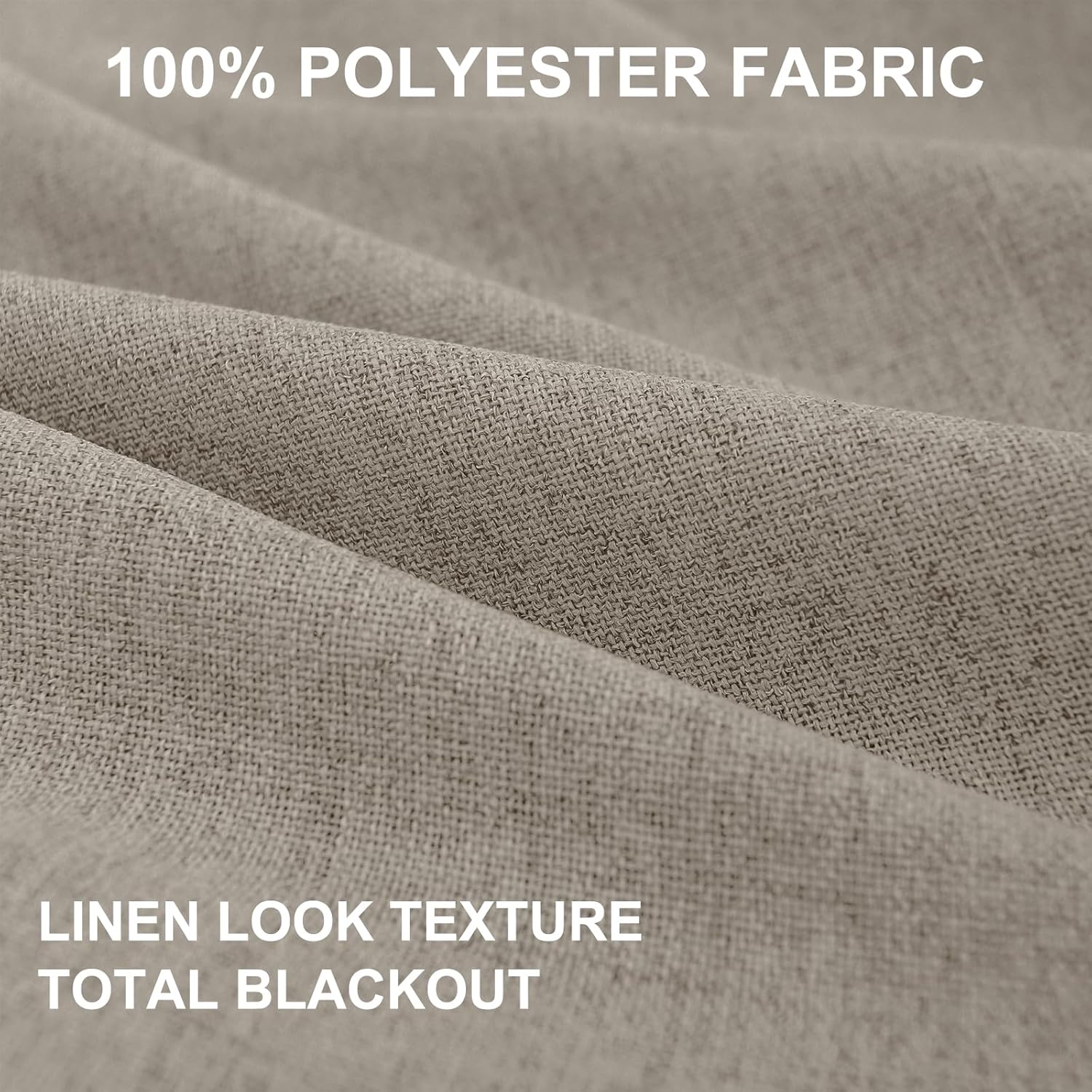 Skiennix 100% Blackout Linen Curtains - Thermal Insulated Drapes for Bedroom | 84" Long, 50" W, 2 Panels Set