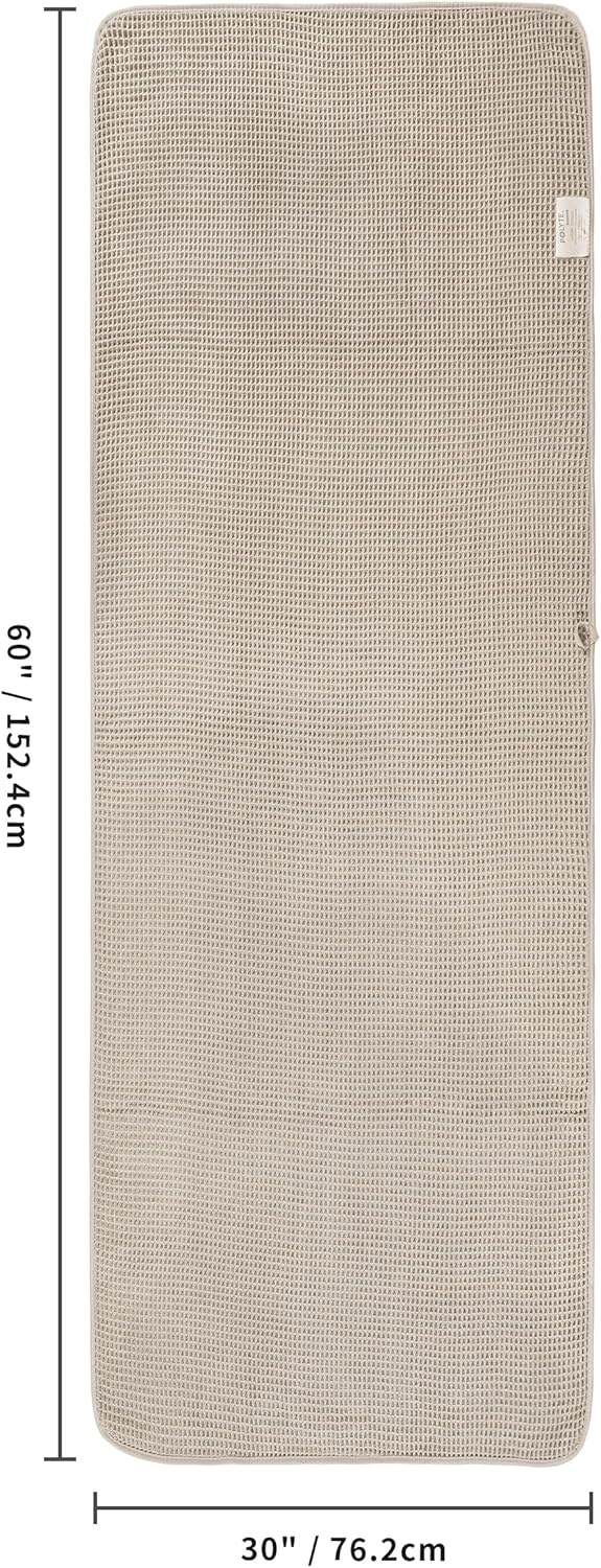 POLYTE Microfiber Bath Towels - Oversize Quick Dry & Lint Free, 60 x 30 in, 4 Pack | Waffle Weave