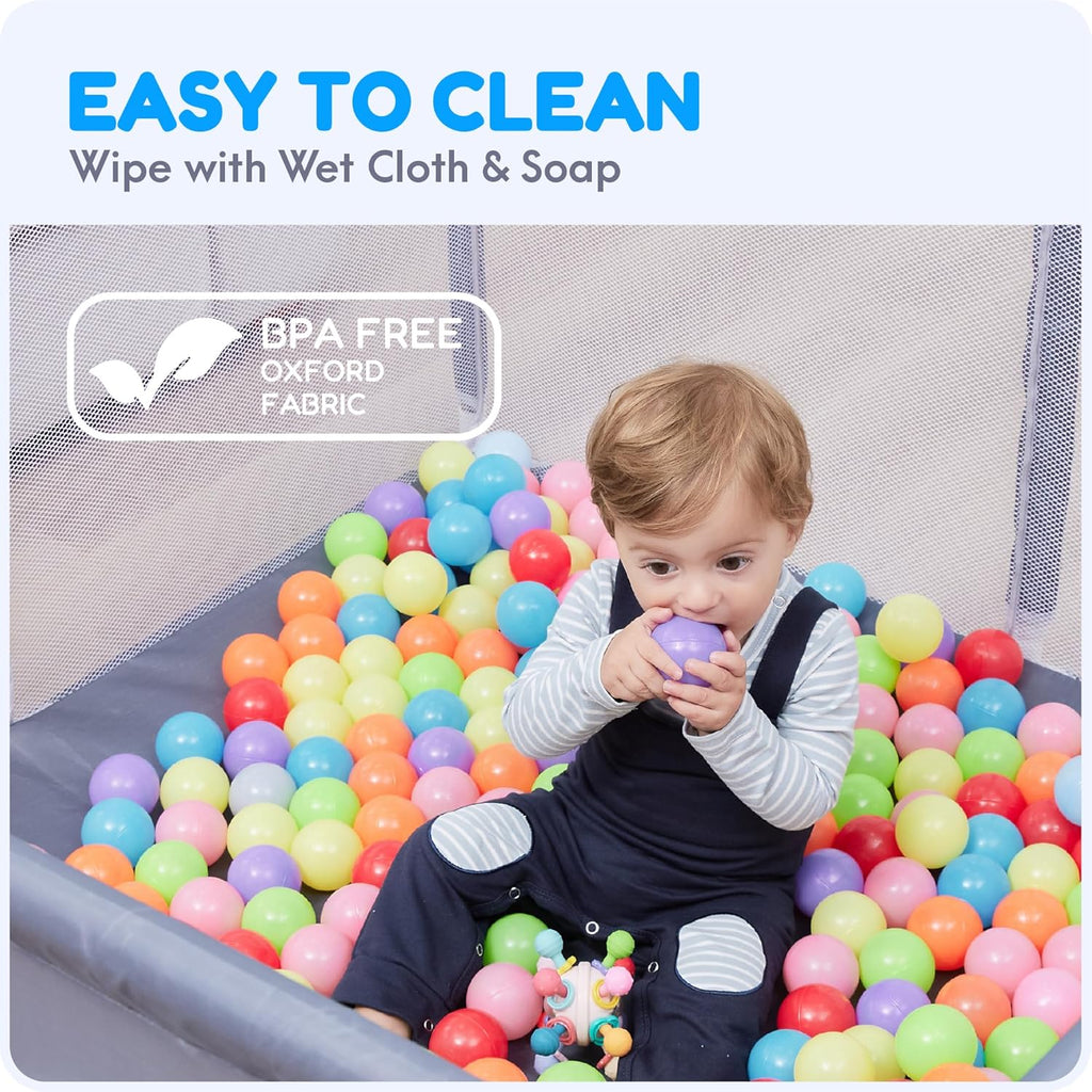 Orian Playpen - Large 50x74 Baby Play Yard with Sturdy Mesh Sides | Safe Indoor & Outdoor Play Area