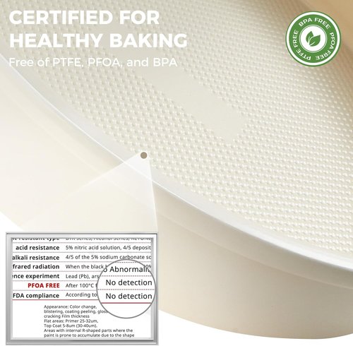 HONGBAKE Nonstick Ceramic 9-Inch Round Cake Pan Set - Heavy-Duty Aluminized Steel, Non-Toxic Molds for Cheesecake & Cream