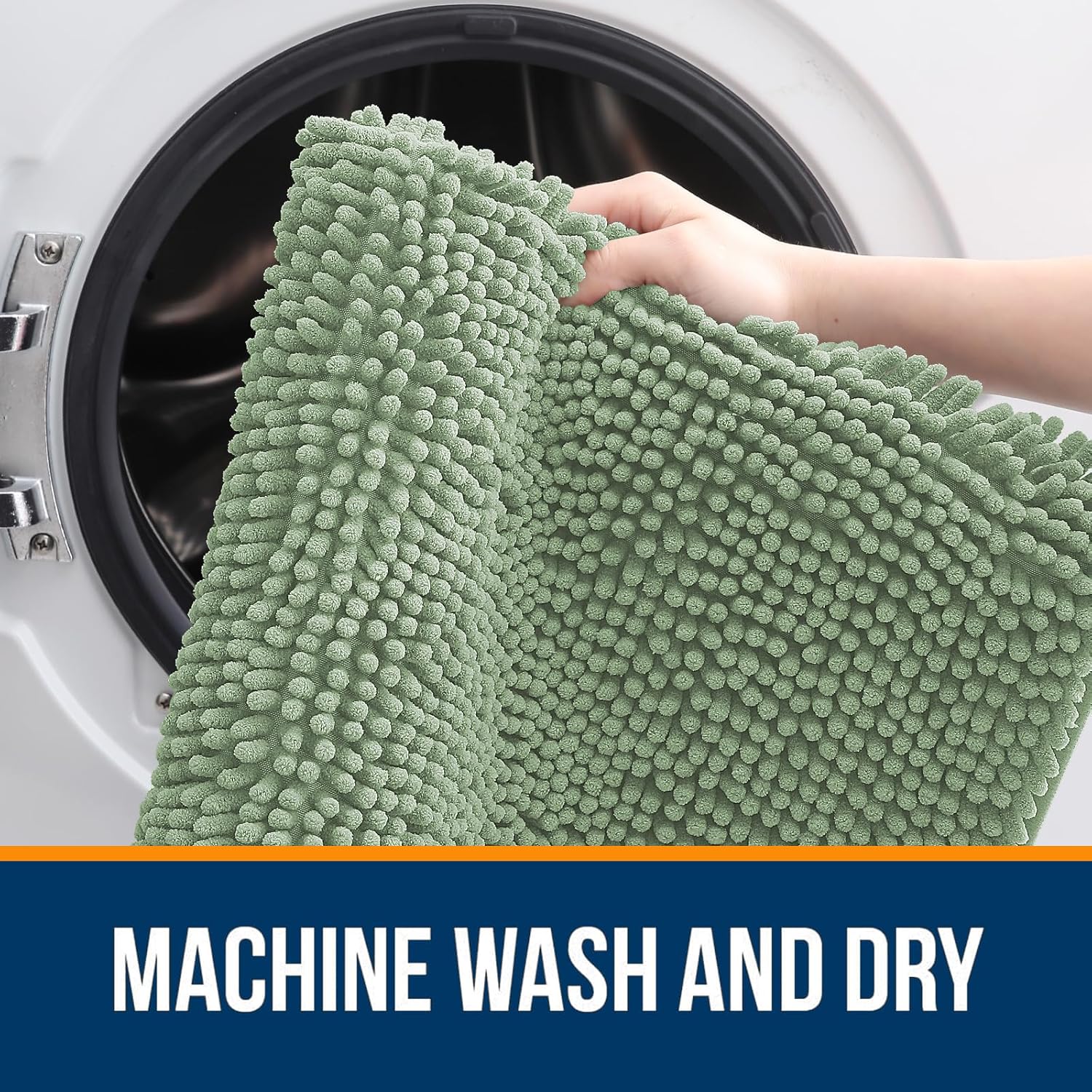 OLANLY Chenille Bath Rugs - Extra Soft & Absorbent | Quick-Dry, Machine Washable, 30x20, Sage Green
