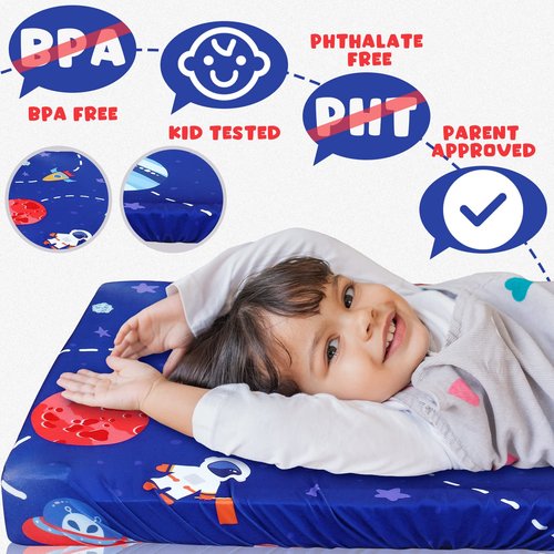 Mixweer 4 Pcs Daycare Crib Fitted Sheets for Toddler and Preschool 24 x 48 x 4 Inches Nap Fitted Sheet for Boys Soft Breathable Nap Pad Cover Standard Daycare Cot Bed Fitted Sheet