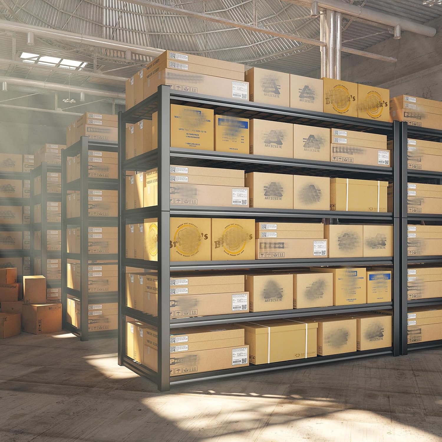 Reibii Heavy-Duty 6-Tier Garage Shelving - Adjustable Metal Storage Shelves, 3500LBS Capacity, 84"H x 48"W x 20"D
