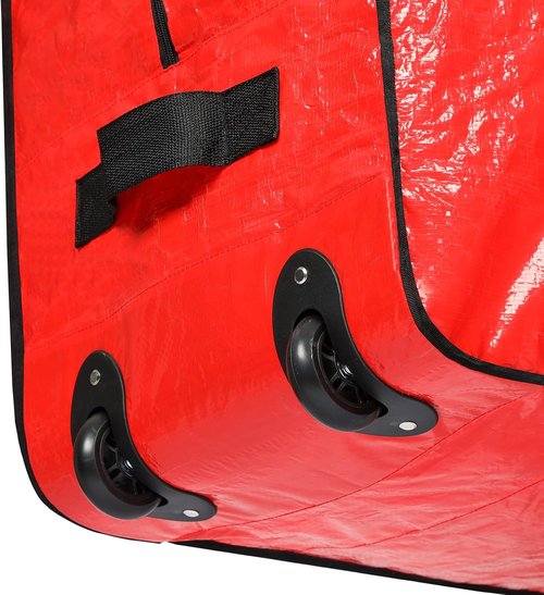 HOMEST Christmas Tree Storage Bag - Zippered Design with Wheels for 7.5-9 ft Artificial Trees - Red