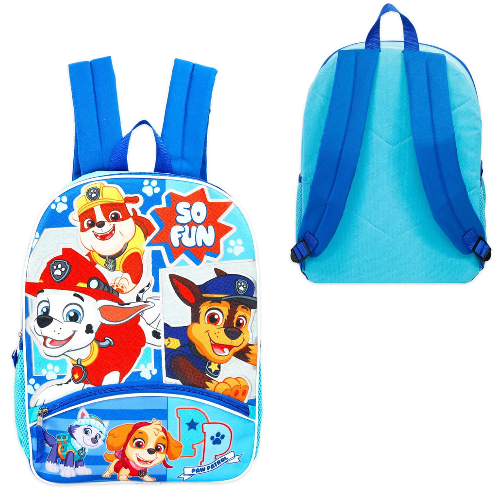 Paw Patrol Backpack and Lunch Bag Set - Bundle with 16" Backpack, Lunch Box, Stickers, Water Bottle, More | Paw Patrol School Bag for Boys, Girls, Kids