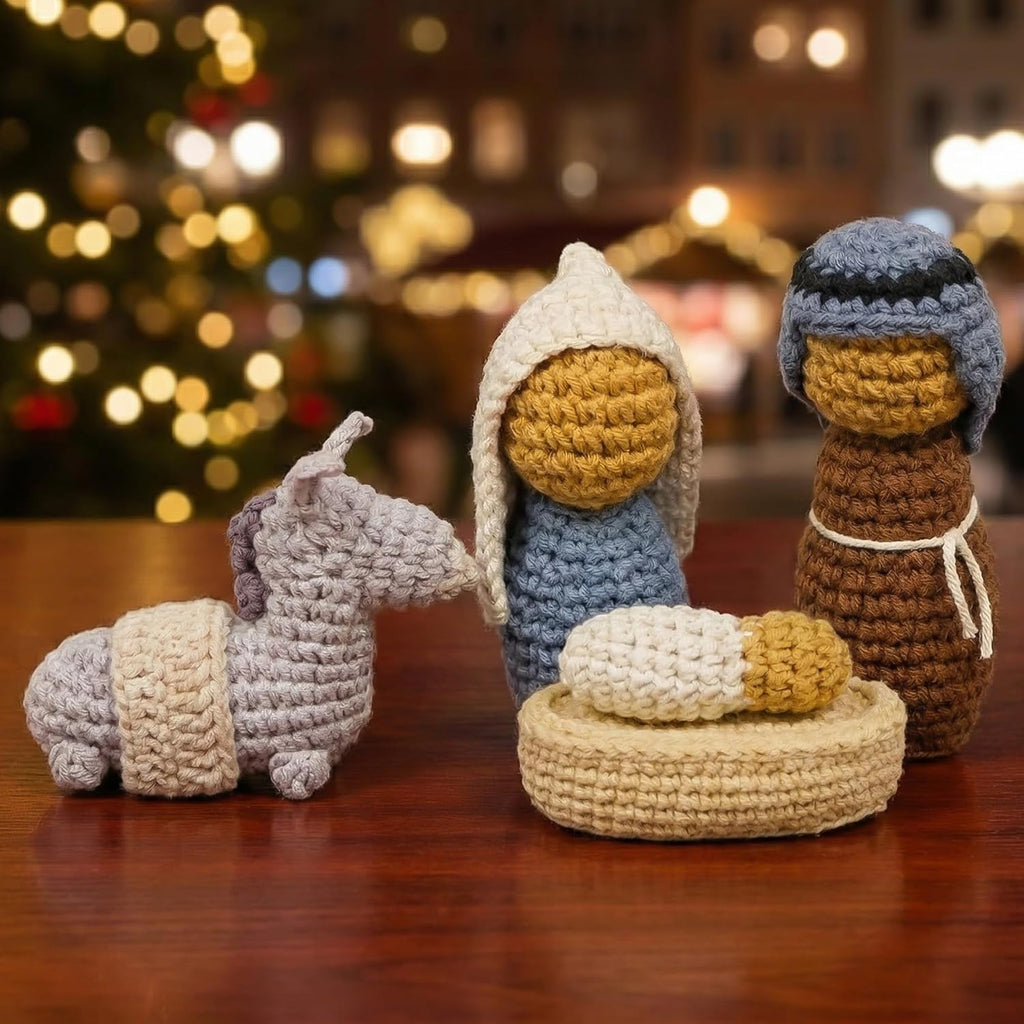 OASSIE Nativity Set - Handmade Crochet Christmas Decorations for Indoor Christian Gifts | Farmhouse Home Decor