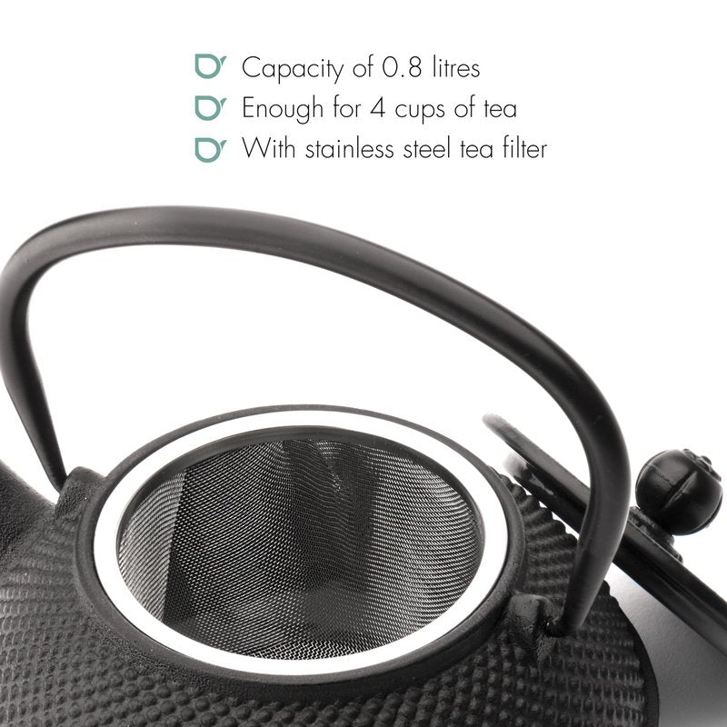bredemeijer Jang Teapot, 0.8-Liter, Black Cast Iron