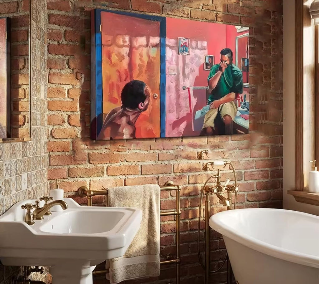 Regine Switzerland Funny Bathroom Canvas Wall Art - Humorous Toilet Decor Poster Print | 12x16in Modern Artwork