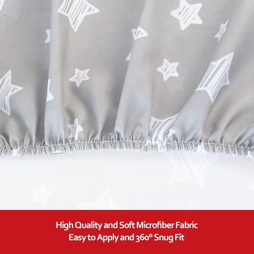 Crib Sheets for Boys & Girls - Soft, Breathable Fitted Sheets for Standard Crib & Toddler Mattresses | 2 Pack in Grey & White