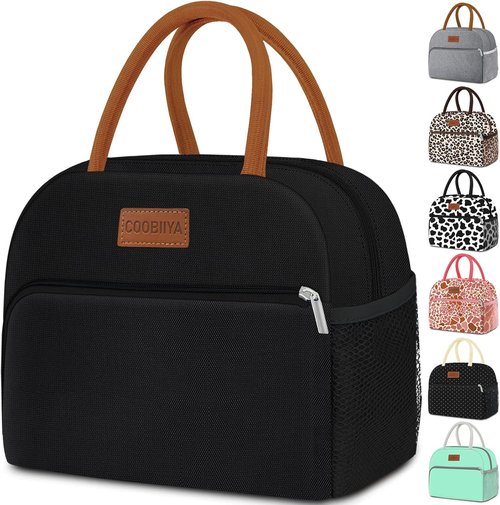 Coobiiya Insulated Lunch Box - Leakproof Reusable Tote Bag for Work & Travel | Compact 10L (Black)
