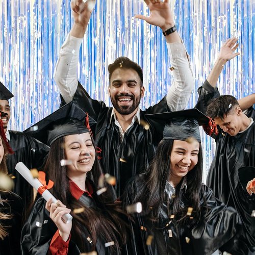 Iridescent Party Backdrop Decorations by [Brand Name] - 5 Pack Tinsel Curtain for Birthday & Graduation Events